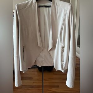 Open front faux suede jacket